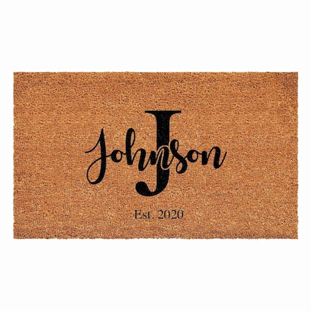 Calloway Mills Personalized Door Mat, Black, Natural, 30 in W x 48 in L 107663048